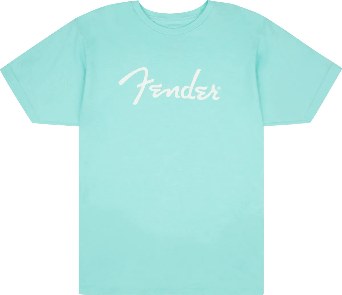 Fender Spaghetti Logo T-Shirt, Daphne Blue — S · Abbigliamento · R&D Sound Lugano