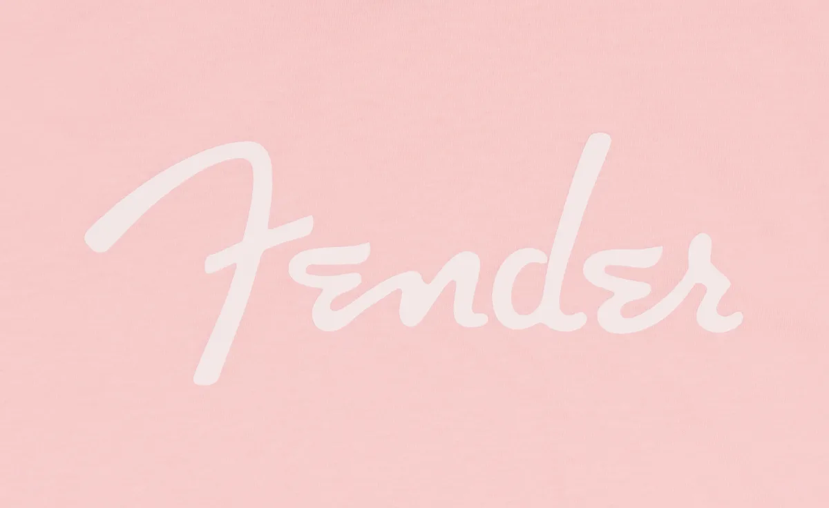 Fender Spaghetti Logo T-Shirt, Shell Pink — M · Abbigliamento · R&D Sound Lugano