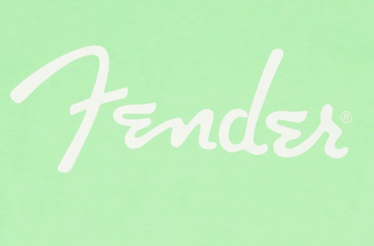 Fender Spaghetti Logo T-Shirt, Surf Green — S · Abbigliamento · R&D Sound Lugano
