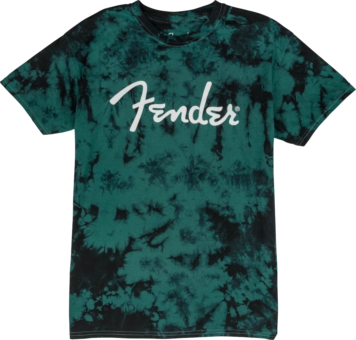 Fender Spaghetti Logo Tie-Dye T-Shirt — Blue, S · Abbigliamento · R&D Sound Lugano