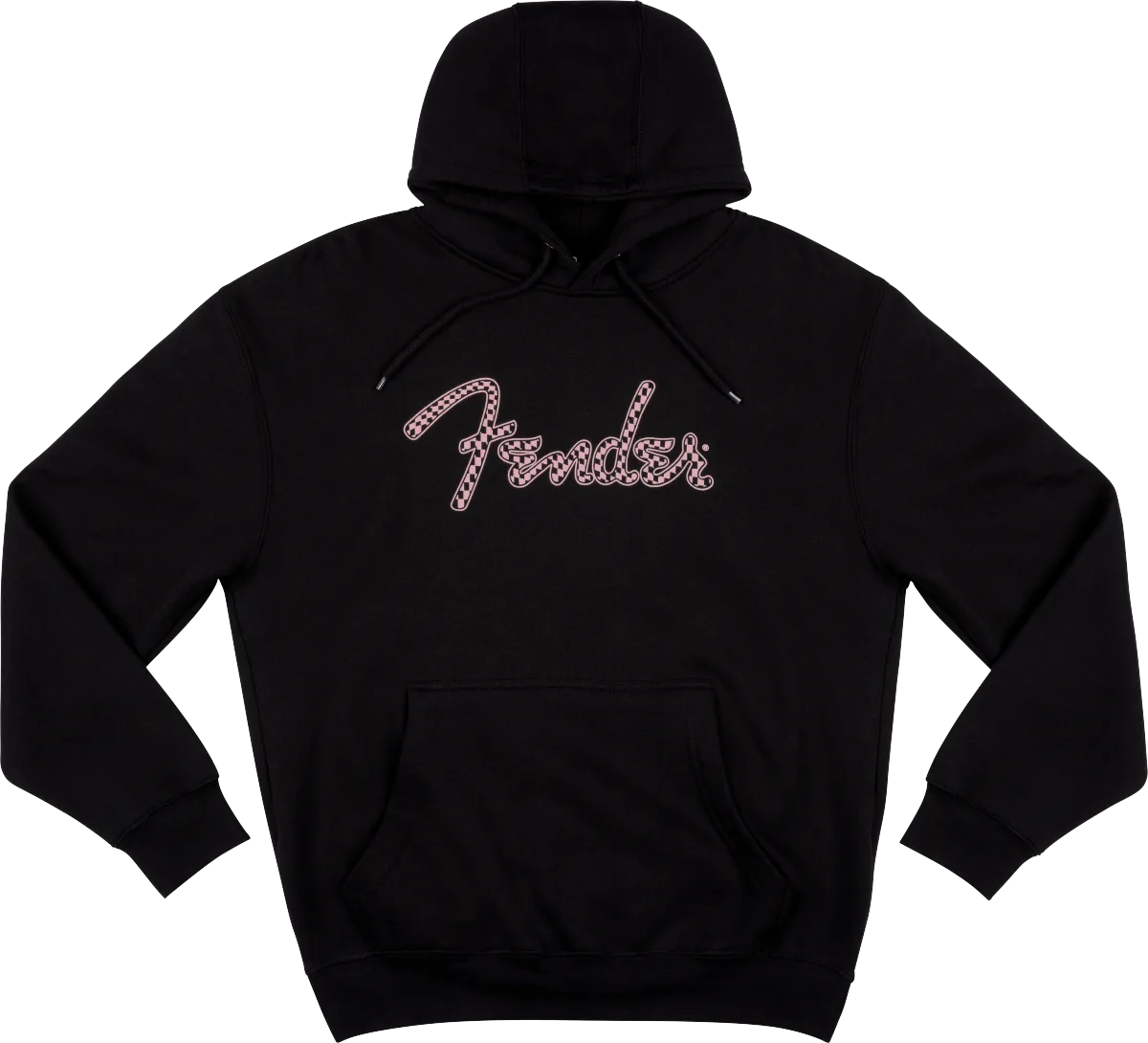 Fender Spaghetti Logo Wavy Checker Hoodie, Pink Checker — S · Abbigliamento · R&D Sound Lugano