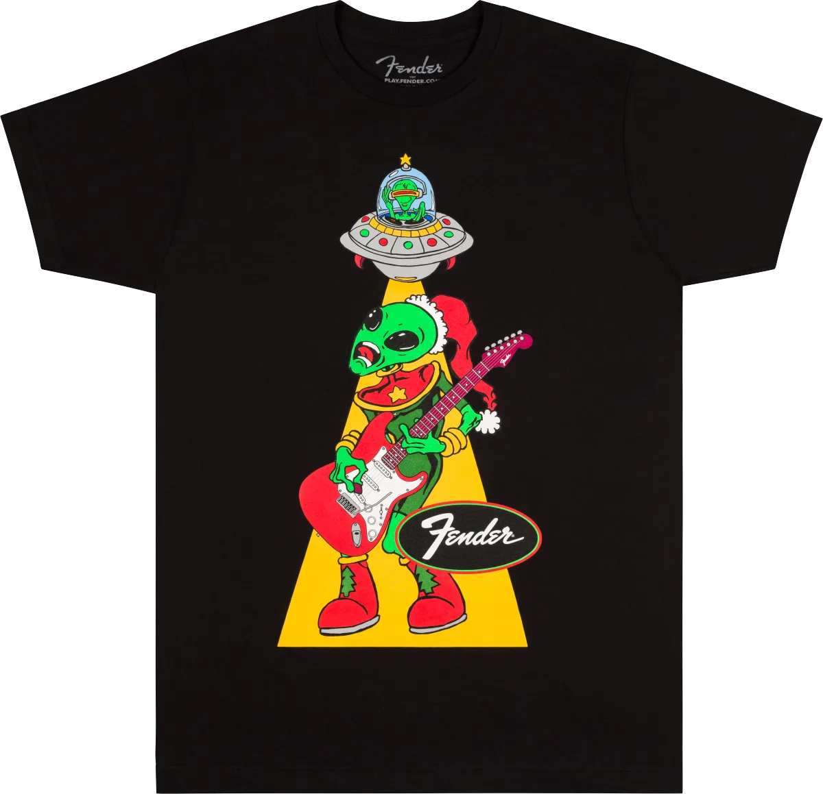Fender Ugly Christmas T-Shirt, Alien — Fender Ugly Christmas Tee, Alien, Blk, S · Abbigliamento · R&D Sound Lugano