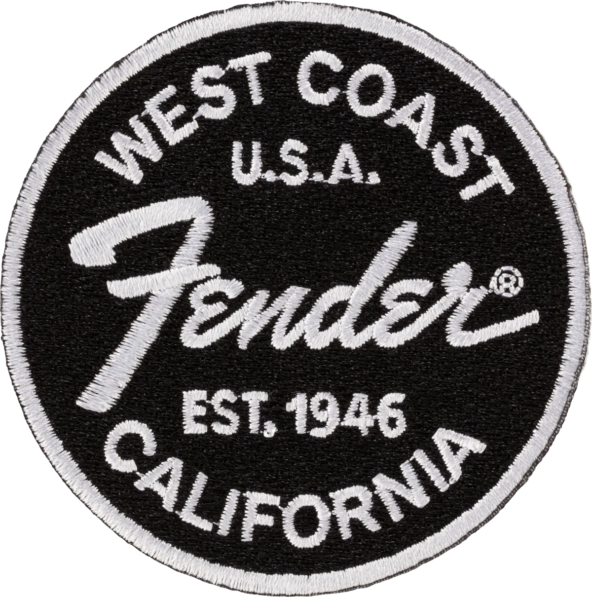 Fender West Coast Logo Patch — Fender West Coast Logo Enamel Patch · Oggettistica · R&D Sound Lugano
