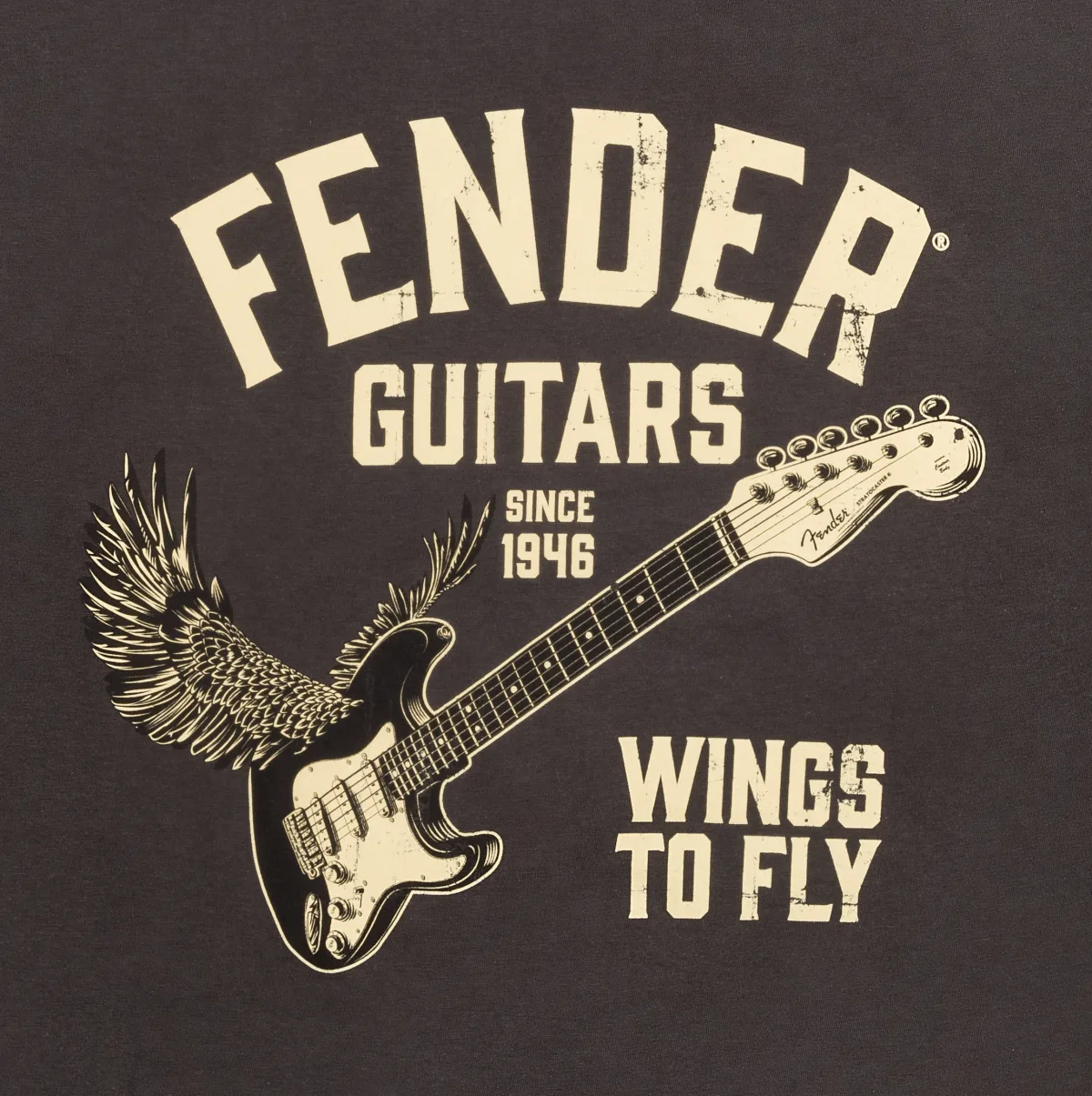 Fender Wings To Fly T-Shirt, Vintage Black — S · Abbigliamento · R&D Sound Lugano
