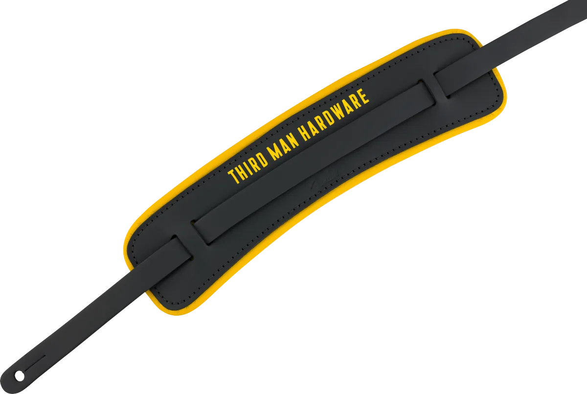 Fender x Third Man Hardware Leather Strap — Black/Yellow · Tracolle e cinghie · R&D Sound Lugano