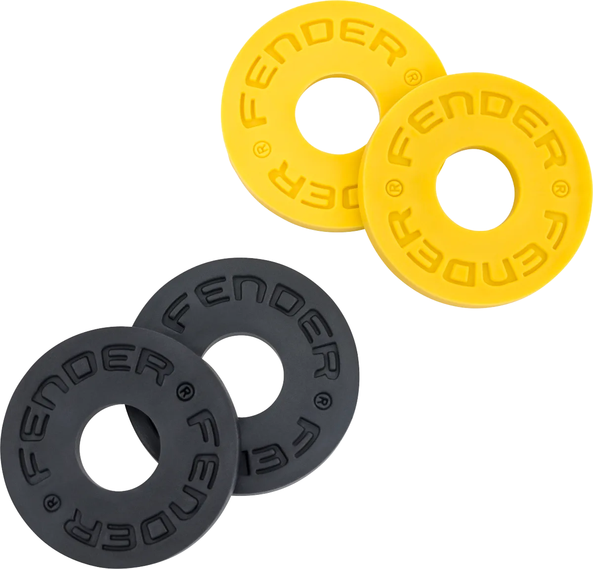 Fender x Third Man Hardware Strap Blocks — Strap Blocks Third Man Records, 2 x Black and 2 x Yellow · Viteria e fissaggi · R&D Sound Lugano