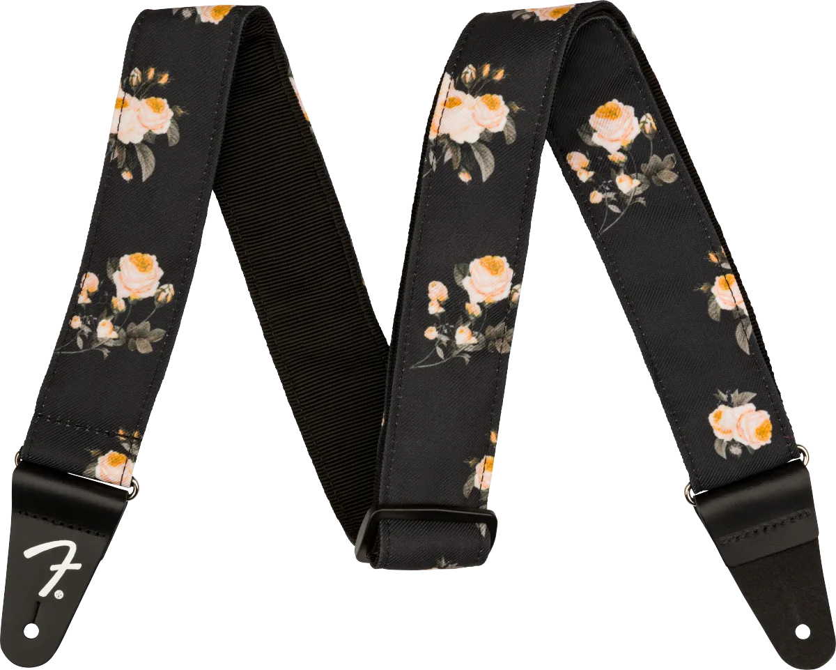 Fender Floral Straps — Floral Strap, Black, 2" · Tracolle e cinghie · R&D Sound Lugano