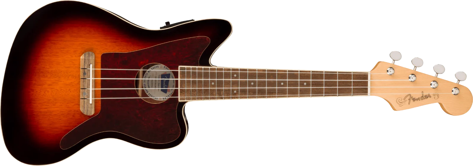 Fender Fullerton Jazzmaster Uke — Walnut Fingerboard, Tortoiseshell Pickguard, 3-Color Sunburst · Chitarre elettriche · R&D Sound Lugano