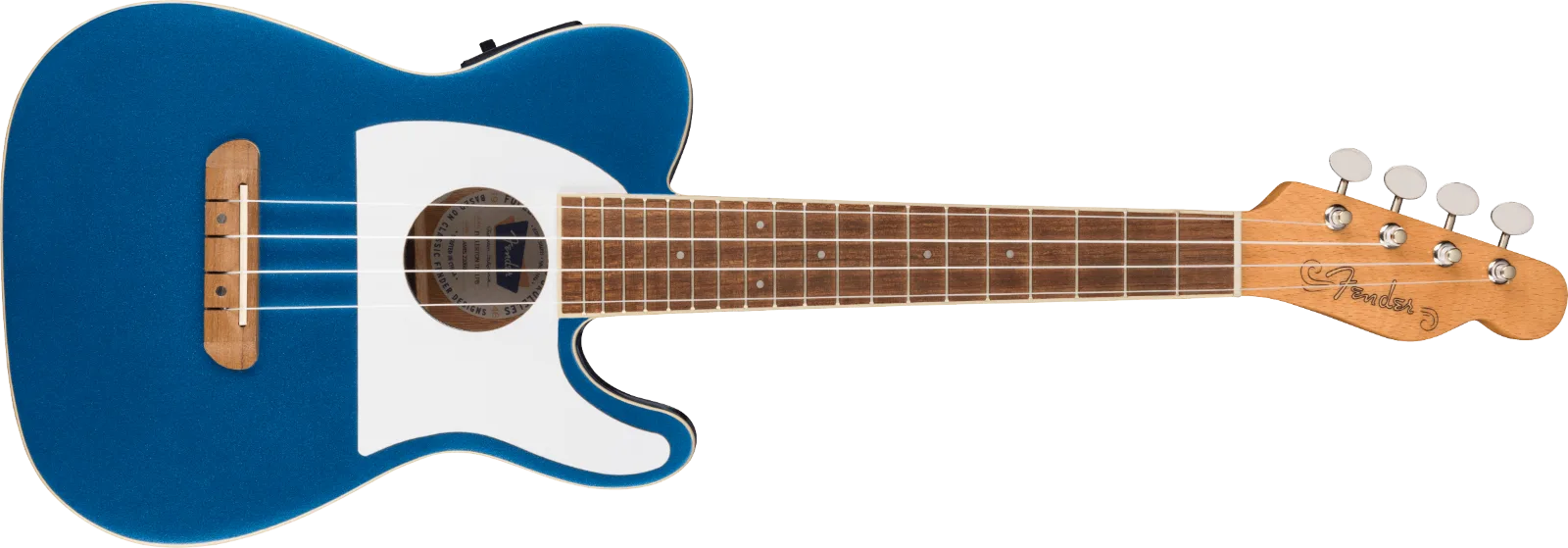 Fender Fullerton Tele Uke — Walnut Fingerboard, White Pickguard, Lake Placid Blue · Chitarre elettriche · R&D Sound Lugano