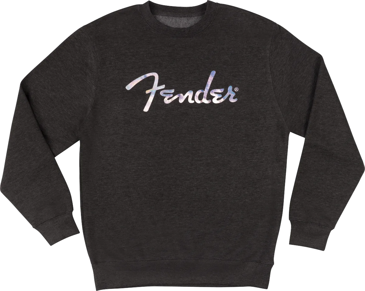 Fender Galaxy Logo Crewneck Sweatshirt — Galaxy Logo Sweatshirt, Charcoal Heather, S · Abbigliamento · R&D Sound Lugano