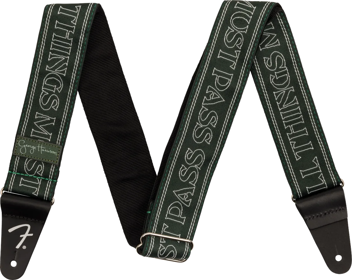Fender George Harrison All Things Must Pass Logo Strap — Green · Tracolle e cinghie · R&D Sound Lugano