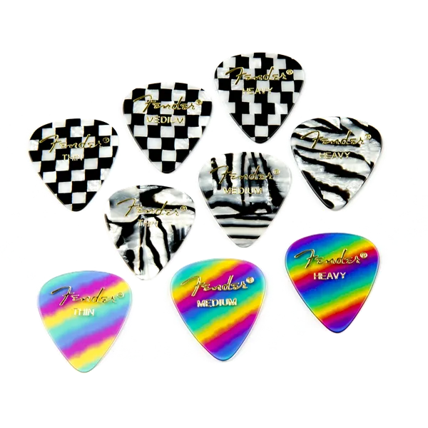 Fender Graphic Picks, 351 Shape - 12 Pack — 351 Shape, Rainbow, Thin (12) · Plettri · R&D Sound Lugano