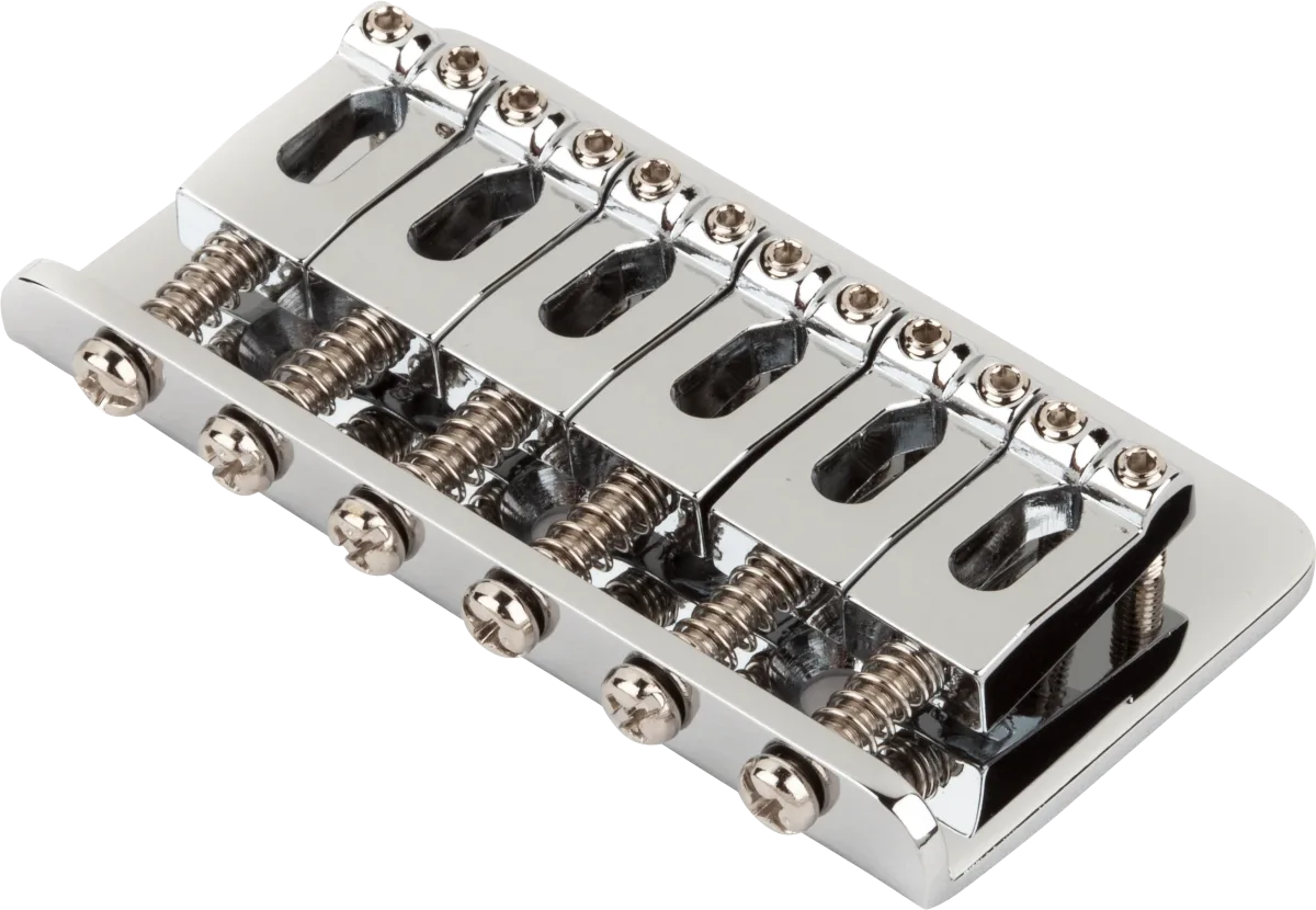 Fender Hardtail Strat Bridge Assembly (Import) — Hardtail Strat Bridge Assembly (Import Models), Chrome · Ponti e componenti · R&D Sound Lugano