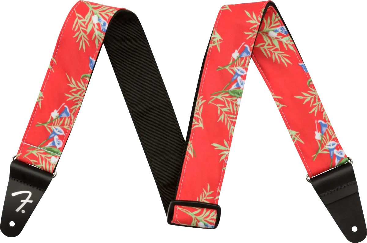 Fender Hawaiian Straps — Hawaiian Strap, 2", Red Floral · Tracolle e cinghie · R&D Sound Lugano