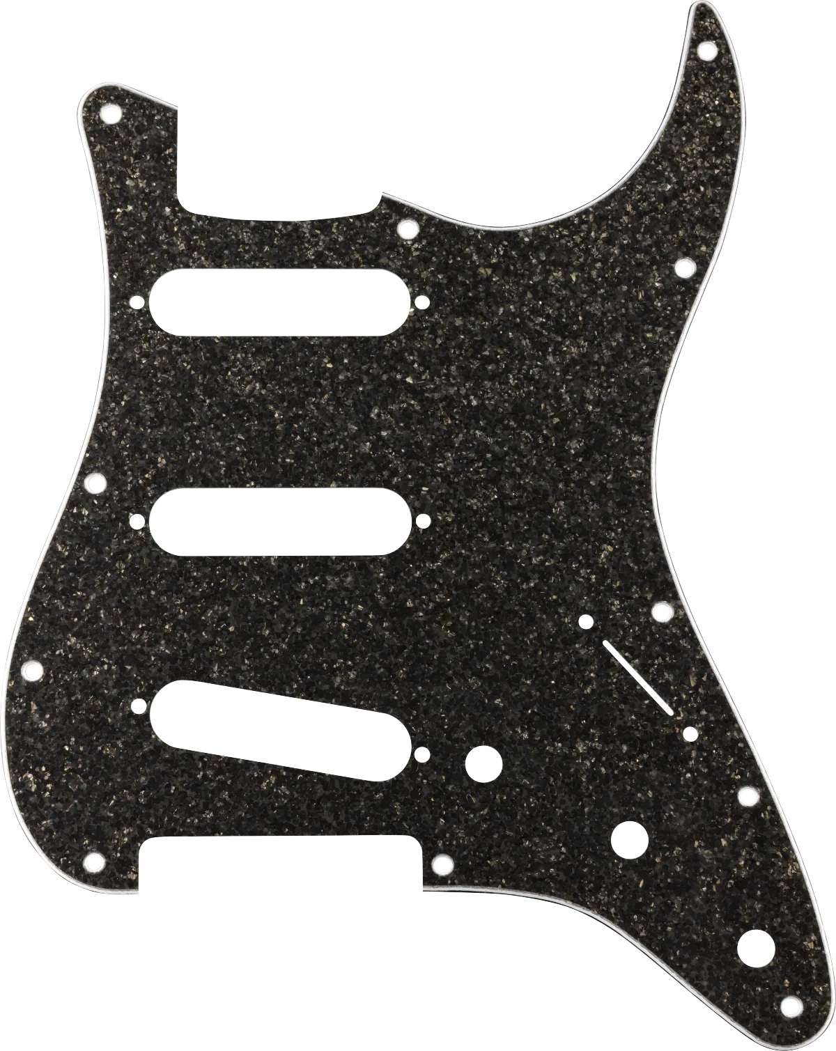 Fender Hybrid Glass/Glitter Stratocaster S/S/S Pickguards — Hybrid Glass/Glitter Stratocaster S/S/S Pickguard, Dark Gray Sparkle · Battipenna · R&D Sound Lugano