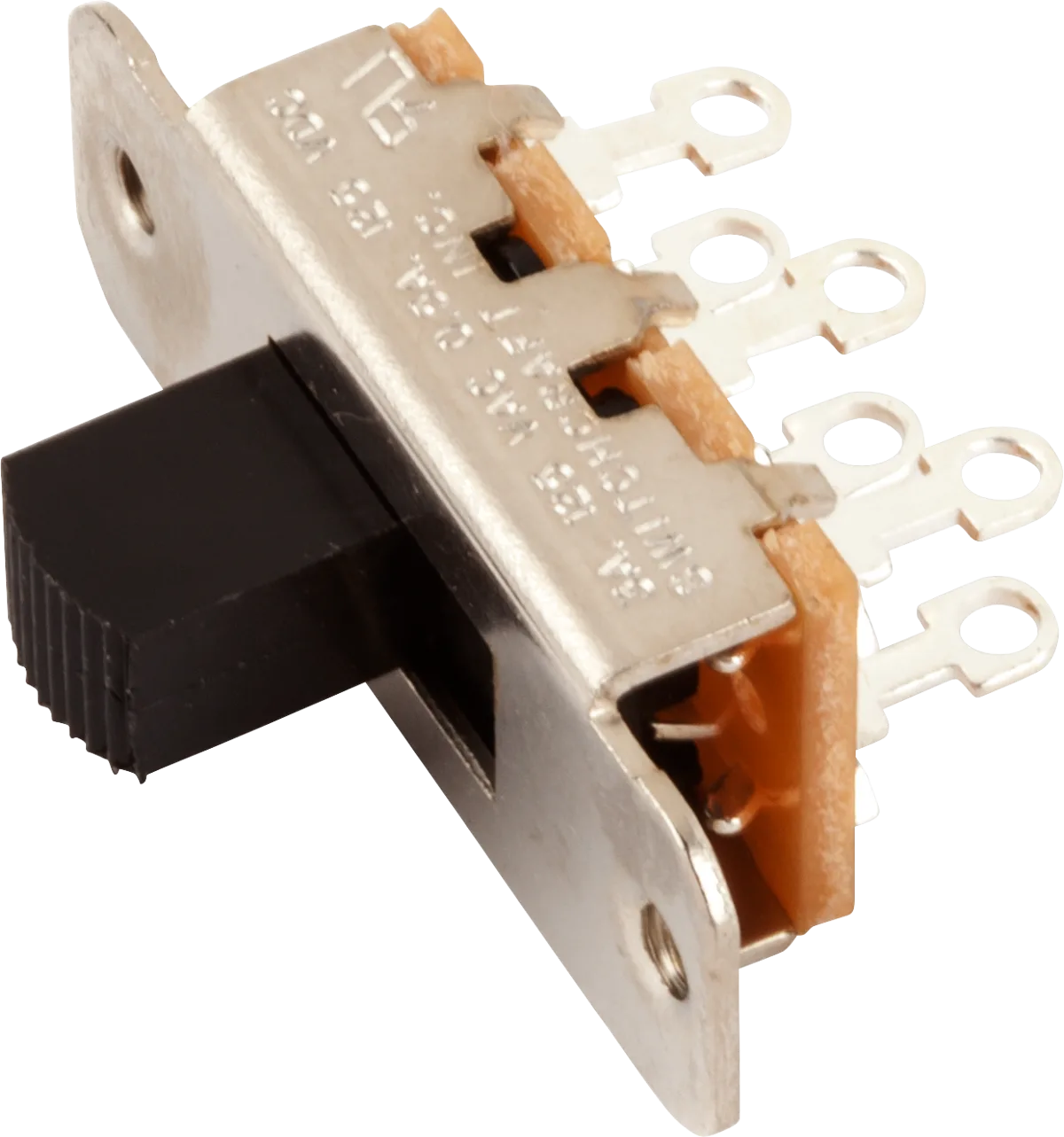 Fender Jaguar/Jazzmaster Slide Switch — DPDT, Black · Manopole e controlli · R&D Sound Lugano