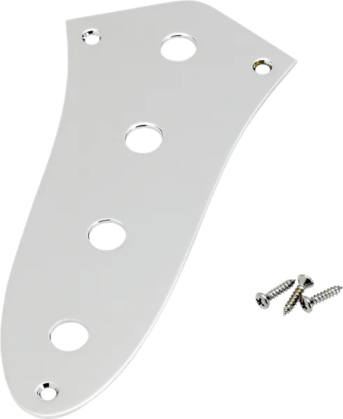 Fender Jazz Bass Control Plates (4-Hole) — Jazz Bass Control Plate, 4-Hole (Chrome) · Manopole e controlli · R&D Sound Lugano