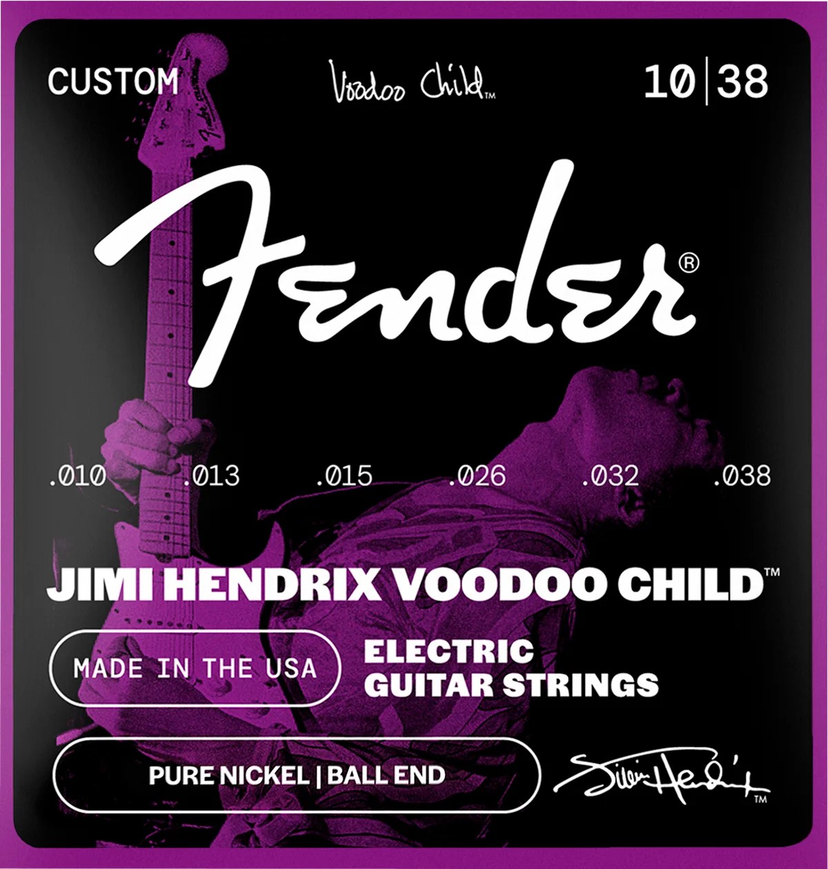 Fender Jimi Hendrix Voodoo Child Electric Guitar Strings — Hendrix Voodoo Child Guitar Strings, Pure Nickel, Ball End, Gauges .010-.038 · Corde per chitarra elettrica · R&D Sound Lugano