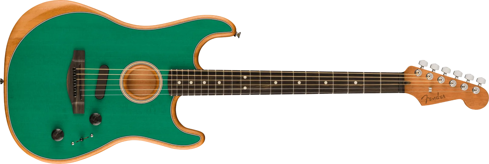 Fender Limited Edition American Acoustasonic Stratocaster, Aqua Teal — Limited Edition American Acoustasonic Stratocaster, Ebony Fingerboard, Aqua Teal · Chitarre acustiche · R&D Sound Lugano
