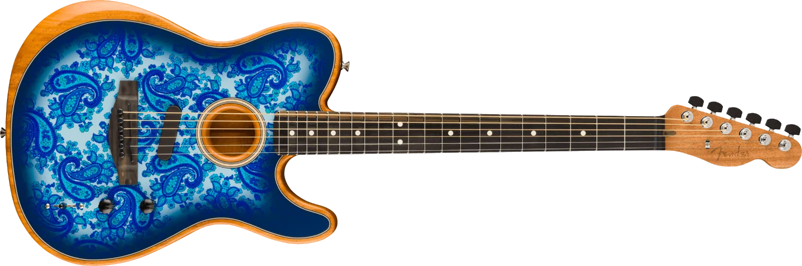 Fender Limited Edition American Acoustasonic Telecaster, Blue Paisley — Limited Edition American Acoustasonic Telecaster, Ebony Fingerboard, Blue Paisley · Chitarre acustiche · R&D Sound Lugano