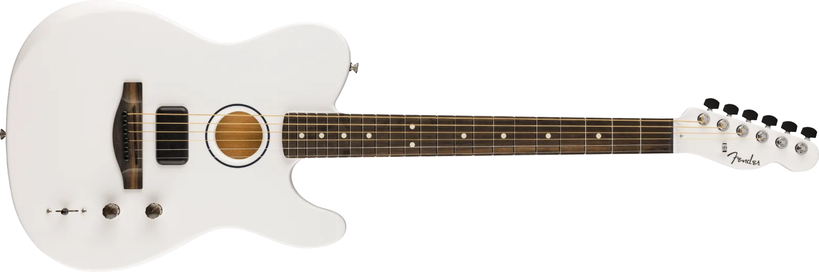 Fender Limited Edition FINNEAS American Acoustasonic Telecaster — with Case, Ebony Fingerboard, Satin Arctic White · Chitarre acustiche · R&D Sound Lugano