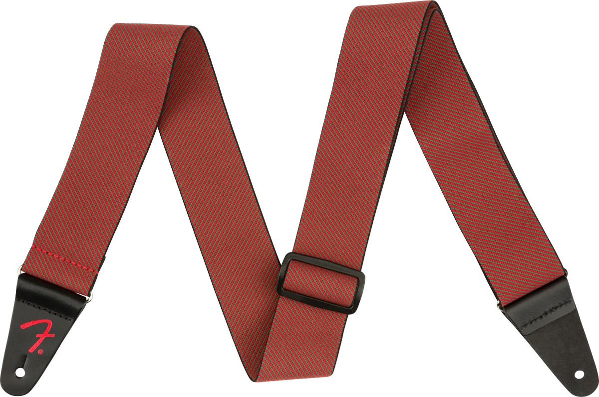 Fender Limited Edition WeighLess Festive Strap — Tweed Strap, Green and Red, 2" · Tracolle e cinghie · R&D Sound Lugano