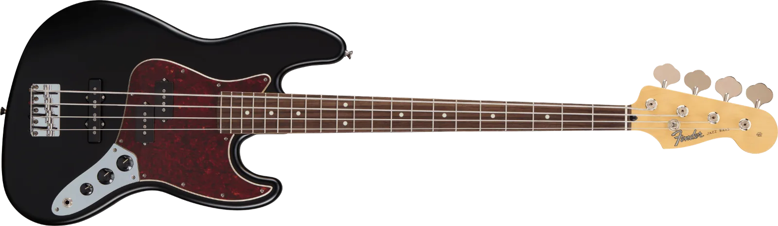 Fender Made in Japan Hybrid II Jazz Bass PJ — Rosewood Fingerboard, Satin Black · Bassi elettrici · R&D Sound Lugano