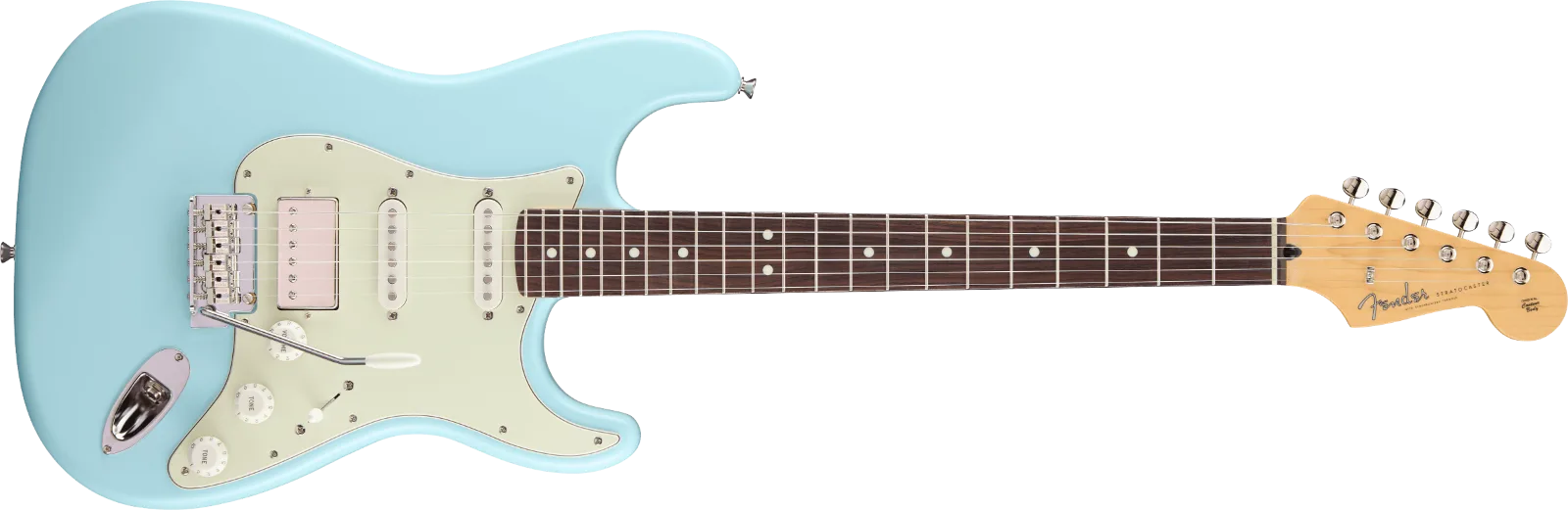 Fender Made in Japan Hybrid II Stratocaster HSS — Rosewood Fingerboard, Satin Daphne Blue · Chitarre elettriche · R&D Sound Lugano