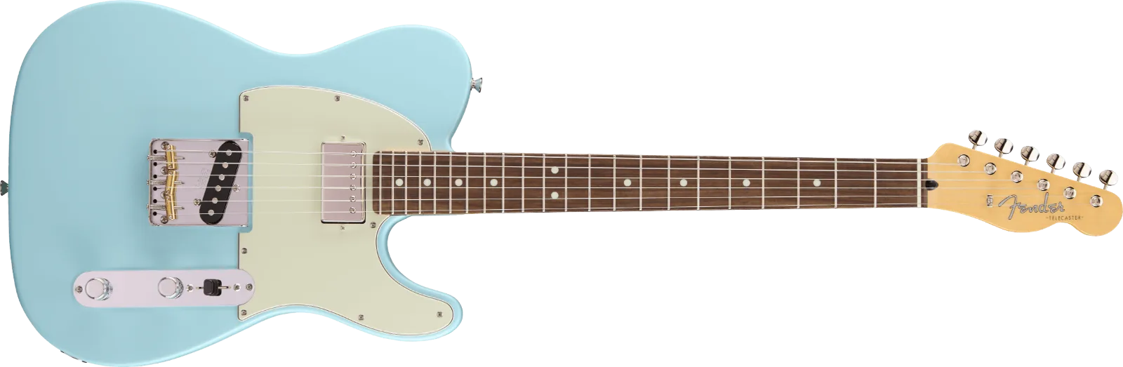 Fender Made in Japan Hybrid II Telecaster SH — Rosewood Fingerboard, Satin Daphne Blue · Chitarre elettriche · R&D Sound Lugano