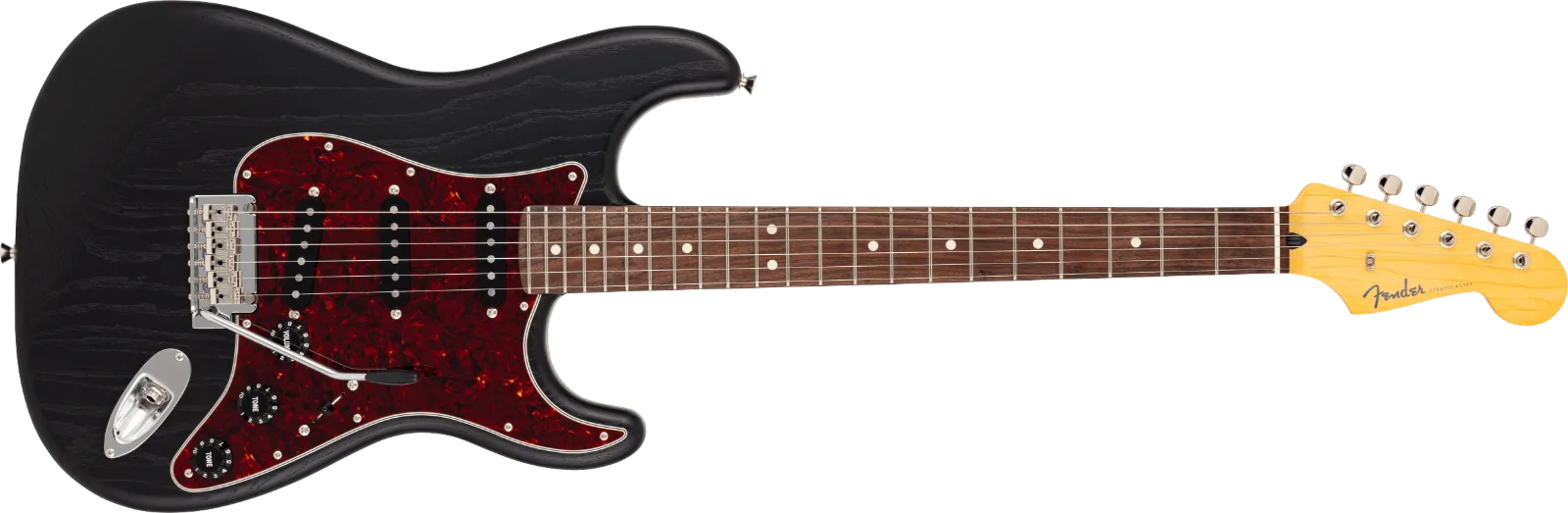 Fender Made in Japan Limited Stratocaster, Raw Ash — Rosewood Fingerboard, Black · Chitarre elettriche · R&D Sound Lugano