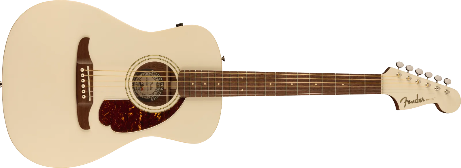 Fender Malibu Player — Walnut Fingerboard, Tortoiseshell Pickguard, Olympic White · Chitarre acustiche · R&D Sound Lugano