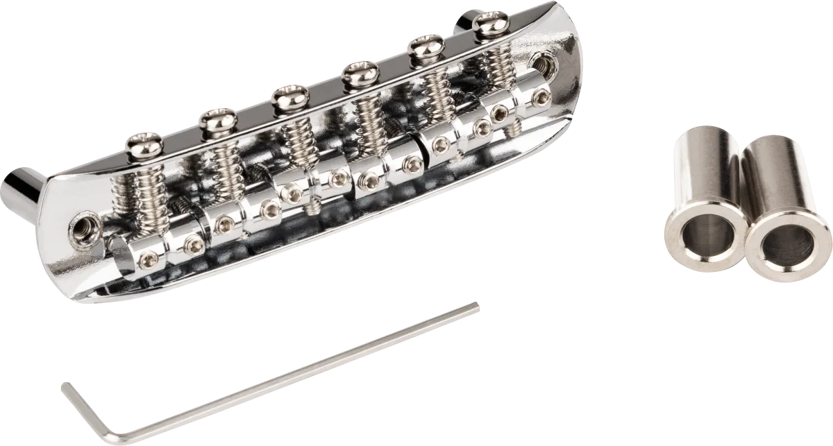 Fender Mustang Fully-Adjustable Guitar Bridge, Chrome · Ponti e componenti · R&D Sound Lugano