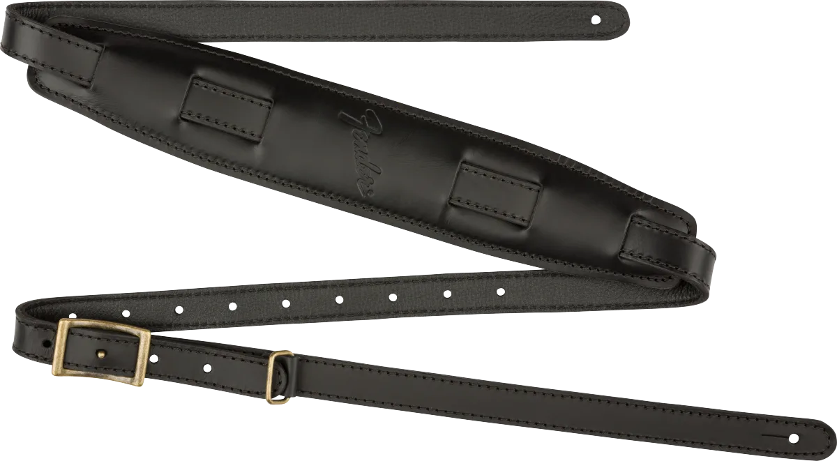Fender Mustang Leather Saddle Straps — Mustang Saddle Strap, Standard, Black, 2.25" · Tracolle e cinghie · R&D Sound Lugano