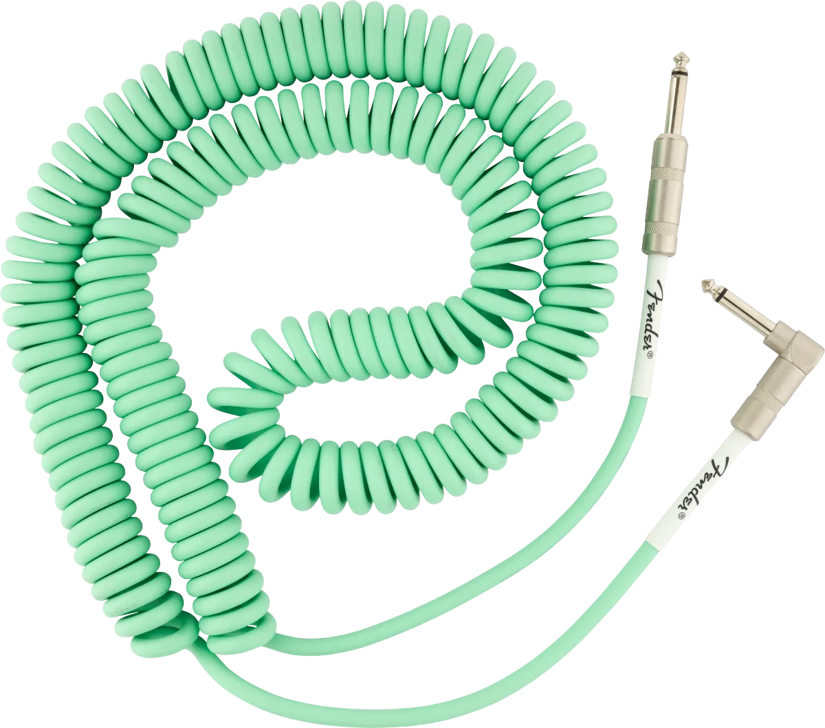 Fender Original Series Coil Instrument Cables — Original Series Coil Cable, Straight-Angle, 30', Surf Green · Cavi per strumento · R&D Sound Lugano
