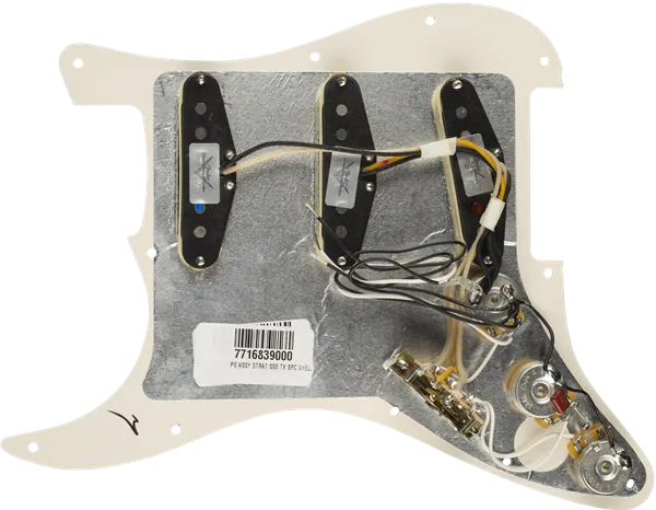 Fender Pre-Wired Strat Pickguard, Texas Special SSS — Pre-Wired Strat Pickguard, Custom Shop Texas Special SSS, Tortoise Shell 11 Hole PG · Battipenna · R&D Sound Lugano