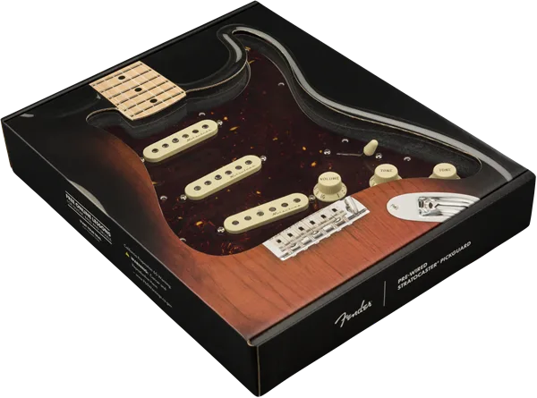 Fender Pre-Wired Strat Pickguard, Vintage Noiseless SSS — Tortoise Shell 11 Hole PG · Battipenna · R&D Sound Lugano