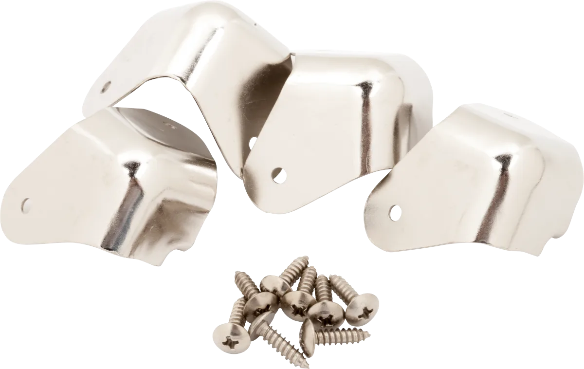 Fender Pure Vintage 2-Screw Mount Amplifier Corners — (4), Nickel · Ricambi per amplificatori · R&D Sound Lugano