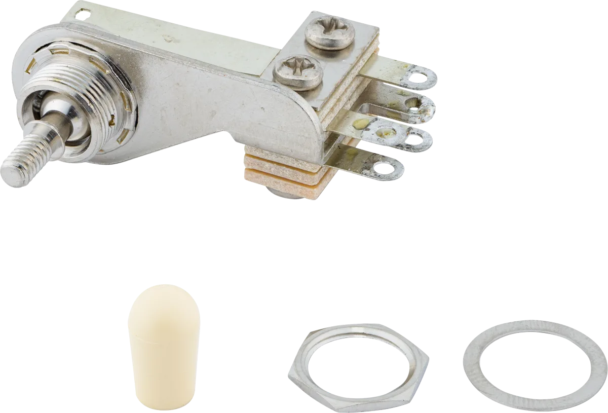 Fender Pure Vintage 3-Position Pickup Selector Toggle Switch — Pure Vintage 3-Position Pickup Selector Toggle Swith, with Mounting Hardware and Aged White Knob · Pickup e preamp · R&D Sound Lugano