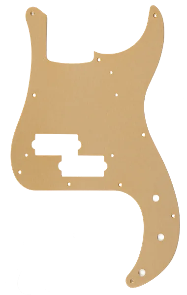 Fender Pure Vintage '58 Precision Bass Pickguard, Lacquer Finish — Pure Vintage Pickguard, '58 P Bass, 10-Hole Mount, Gold Anodized, Lacquer Finish · Battipenna · R&D Sound Lugano