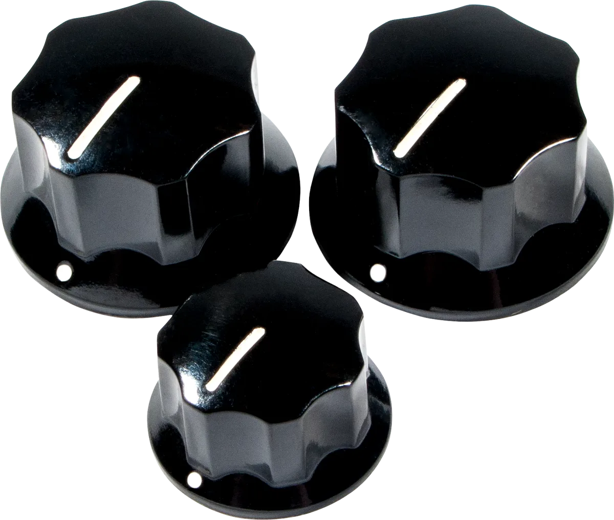 Fender Pure Vintage '60s Jazz Bass Knob Set — Pure Vintage '60s Jazz Bass Knobs, (3), Black · Manopole e controlli · R&D Sound Lugano
