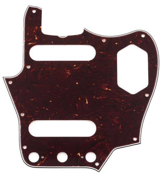 Fender Pure Vintage '65 Jaguar Pickguard - Brown Shell — Pure Vintage Pickguard, '65 Jaguar, 10-Hole Mount, Brown Shell, 3-Ply · Battipenna · R&D Sound Lugano
