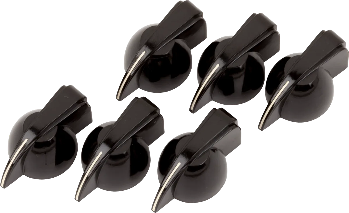 Fender Pure Vintage Chicken Head Amplifier Knobs — Pure Vintage Black "Chicken Head" Amplifier Knobs, (6) · Ricambi per amplificatori · R&D Sound Lugano