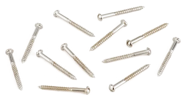 Fender Pure Vintage Slotted Telecaster Neck Pickup Mounting Screws — Nickel (12) · Manici · R&D Sound Lugano