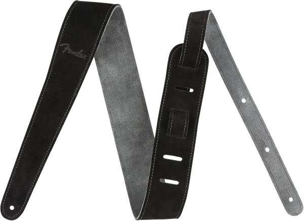Fender Reversible Suede Straps — Reversible Suede Strap, Black/Grey, 2" · Tracolle e cinghie · R&D Sound Lugano