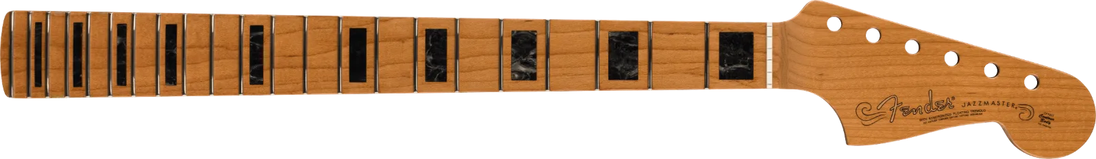 Fender Roasted Jazzmaster Neck, Block Inlays, 22 Medium Jumbo Frets, 9.5" Radius, Modern C Shape — Roasted Jazzmaster Neck, Block Inlays, 22 Medium Jumbo Frets, 9.5" Radius, Maple Modern C Shape · Manici · R&D Sound Lugano