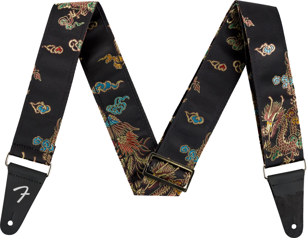 Fender Satin Dragon Straps — Satin Dragon Strap, Black · Tracolle e cinghie · R&D Sound Lugano