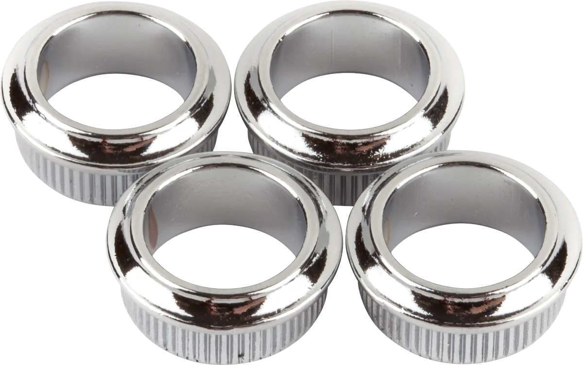 Fender Standard-Deluxe Series Bass Tuning Machine Bushing Set (Mexico) — Bass Tuning Machine Bushings- Standard/Deluxe Series (Mexico), Chrome · Meccaniche · R&D Sound Lugano