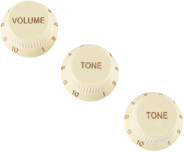 Fender Stratocaster Soft Touch Knob Set — Stratocaster Soft Touch Knobs, Aged White · Manopole e controlli · R&D Sound Lugano