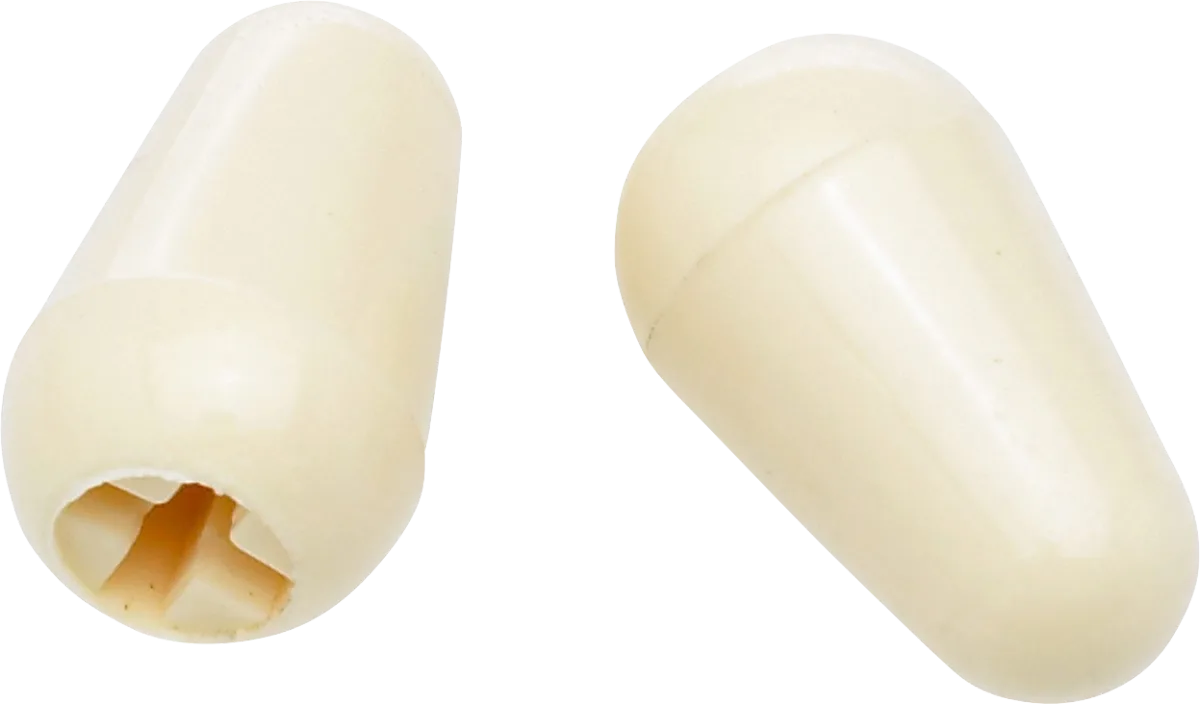 Fender Stratocaster Switch Tips - Set of 2 — Stratocaster Switch Tips, Aged White (2) · Manopole e controlli · R&D Sound Lugano