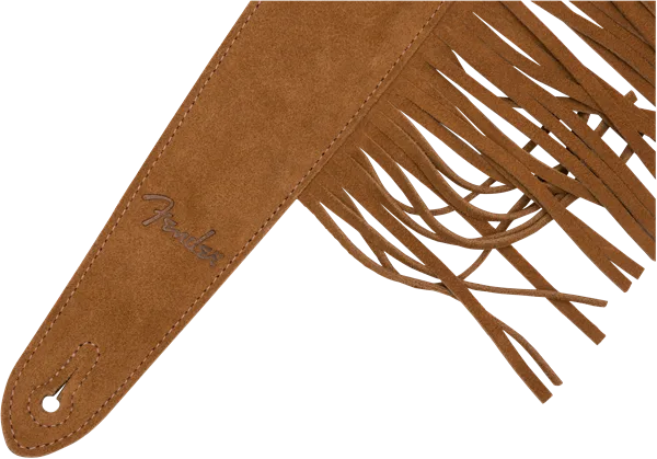 Fender Suede Fringe Strap — Brown, 2.5" · Tracolle e cinghie · R&D Sound Lugano